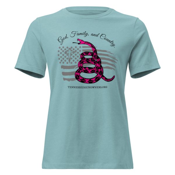 Supersoft – Short Sleeve – Women’s – Black Text – God, Family and Country